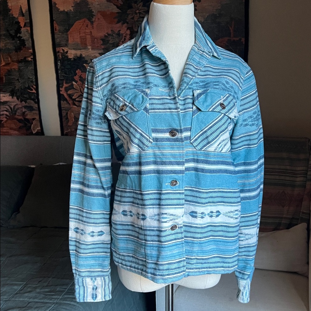 RARE Faherty Blue Striped Jacket